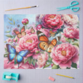 Pastel Waterverf Bloemen & Vlinders Decoupage Tissuepapier (Craft)