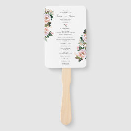 Pastel Waterverf Bloemen Wedding Program Fan Handwaaier