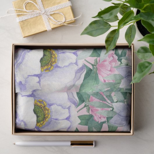 Pastel Waterverf Bloemen Zee Schildpadden Decoupag Tissuepapier (Geschenk)