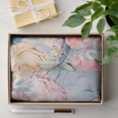 Pastel Waterverf Bloemen Zee Schildpadden Tissuepapier (Geschenk)