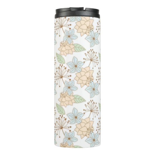 Pastel Waterverf bloemenpatroon Thermosbeker (Achterkant)