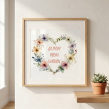 Pastel Waterverf Bloemhartkrans Bloei Citaat
