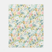  pastel Waterverf bloemig Fleece Deken (Voorkant)