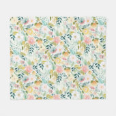  pastel Waterverf bloemig Fleece Deken (Voorkant (Horizontaal))