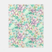 pastel Waterverf bloemig Fleece Deken (Voorkant)
