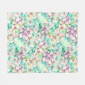 pastel Waterverf bloemig Fleece Deken (Voorkant (Horizontaal))
