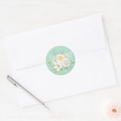 pastel Waterverf bloemig Ronde Sticker (Envelop)