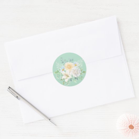  pastel Waterverf bloemig Ronde Sticker (Envelop)