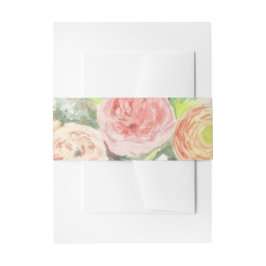 Pastel Waterverf Bloemige Uitnodiging Belly Band Uitnodigingen Wikkel