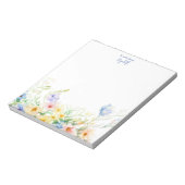 Pastel waterverf bloemstuk gepersonaliseerd notitieblok (Linkerzijde)