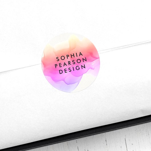 Pastel Waterverf Blot Ronde Sticker