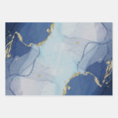Pastel Waterverf Blue Abstract marmer Patroon Inpakpapier Vel (Voorkant 3)
