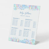Pastel Waterverf Blue Glitter Beauty Salon Reclamebord Met Voetstuk (Voorkant)