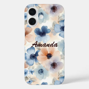 Pastel Waterverf Boho Floral iPhone 16 Hoesje