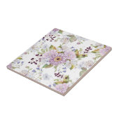 Pastel Waterverf Botanische Wilde Bloem Keramiek Tegeltje (Zijkant)