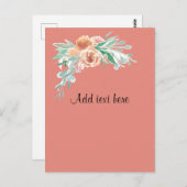 Pastel Waterverf Bouquet Sjabloon Briefkaart (Voorkant / Achterkant)