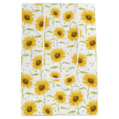 PASTEL WATERVERF BUNNY CUTE MET SUNFLOWERS MEDIUM CADEAUZAKJE (Achterkant)