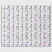 Pastel Waterverf Bunny Easter Wrapping Paper Cadeaupapier (Vlak)