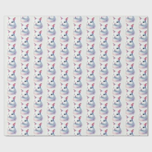 Pastel Waterverf Bunny Easter Wrapping Paper Cadeaupapier (Vlak)