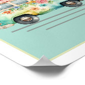 Pastel Waterverf Bus Nursery Poster (Hoek)