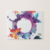 Pastel Waterverf Butterflies rond de ring Legpuzzel (Horizontaal)