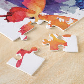 Pastel Waterverf Butterflies rond de ring Legpuzzel (Zijkant)