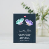 Pastel Waterverf Butterflies Wedding Briefkaart (Staand voorkant)
