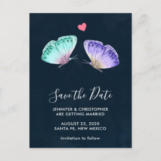 Pastel Waterverf Butterflies Wedding Briefkaart