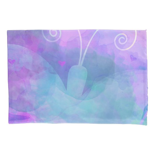 Pastel Waterverf Butterfly - Aangepast Kussensloop (Voorkant)