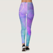 Pastel Waterverf Butterfly Abstracte lente Leggings (Achterkant)