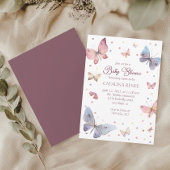 Pastel Waterverf Butterfly Baby shower Kaart