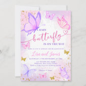 Pastel Waterverf Butterfly Baby shower Uitnodiging (Voorkant)