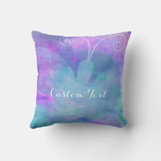 Pastel Waterverf Butterfly Colorful Spring Kussen (Achterkant)