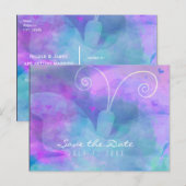 Pastel Waterverf Butterfly Party Save the Date Aankondigingskaart (Voorkant / Achterkant)