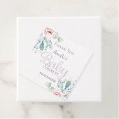 Pastel Waterverf Cactus Roze Baby shower Bedankjes Labels (In situ)