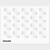 Pastel Waterverf Cactus Roze Baby shower Vierkante Sticker (Vel)