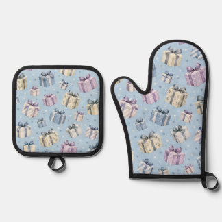 Pastel Waterverf Cadeau Doos Patroon Ovenwant & Pannenlap Set