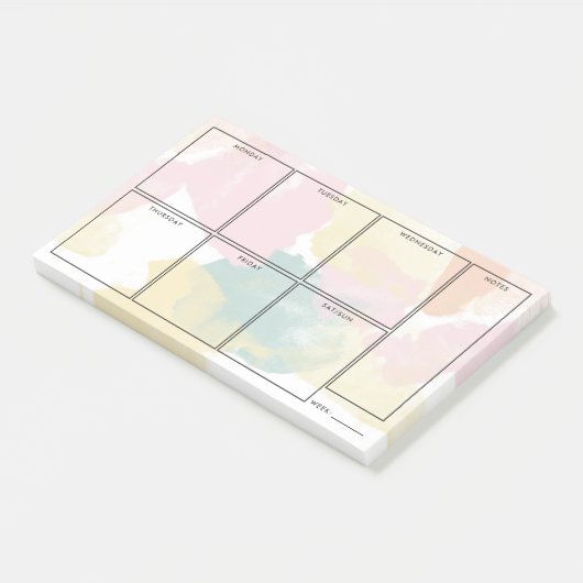 Pastel Waterverf Camo - Weekly Planner Post-it® Notes (Schuin)