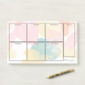 Pastel Waterverf Camo - Weekly Planner Post-it® Notes (Op bureau)