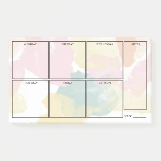Pastel Waterverf Camo - Weekly Planner Post-it® Notes (Voorkant)