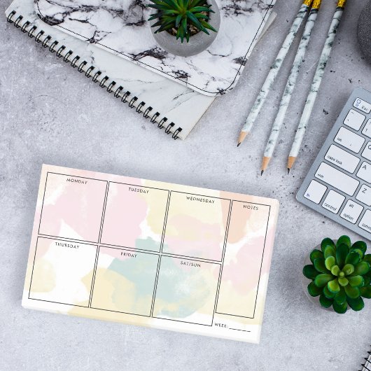 Pastel Waterverf Camo - Weekly Planner Post-it® Notes
