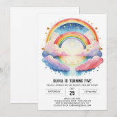 Pastel Waterverf Clouds Meisje Verjaardag Kaart (Voorkant / Achterkant)