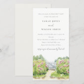 Pastel Waterverf Cottage Garden Verloving Invite Bedankkaart (Voorkant / Achterkant)