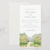 Pastel Waterverf Cottage Garden Wedding Invite Bedankkaart (Voorkant / Achterkant)