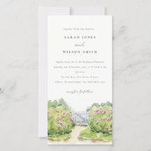 Pastel Waterverf Cottage Garden Wedding Invite