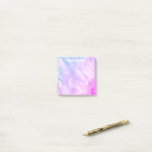 Pastel Waterverf CUSTOM Monogram op maat Post-it® Notes (Op bureau)
