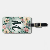 Pastel Waterverf Daisy & Roos Monogrammed Bagagelabel (Voorkant horizontaal)