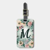 Pastel Waterverf Daisy & Roos Monogrammed Bagagelabel (Voorkant verticaal)