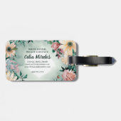 Pastel Waterverf Daisy & Roos Monogrammed Bagagelabel (Achterkant horizontaal)