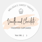 Pastel Waterverf-dessert bakkerij-verpakking voor  Ronde Sticker (Voorkant)